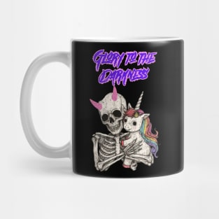 Glory to the Darkness Pastel Goth Skeleton Unicorn Mug